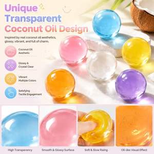 Needoh Coconut Oil Style Ball Needoh Clear Stress Relief Toy Needoh Soft <b>Squishy</b> Fidget Toy for Adult Anxiety Relief Play - Product Image 6