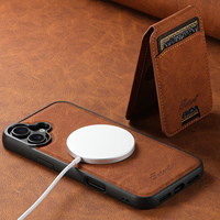 Coque de téléphone SUTENI pour iPhone 18 ProMax avec chargement sans fil, support magnétique pour cartes, texture litchi, simili cuir, compatible 17 16Plus 15 14 13