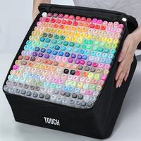 Stylo marqueur artistique à double embout à base d'huile alcoolisée, multicolores, ensemble de cadeaux pour enfants, stylo marqueur permanent