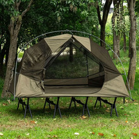 Tente de camping surélevée avec lit intégré, imperméable, coupe-vent, entièrement fermée, abri de pêche extérieur robuste