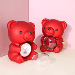 Cadeaux <span class=keywords><strong>de</strong></span> la Saint-Valentin pour petite amie, boîte à bijoux en acrylique rotative, é<span class=keywords><strong>l</strong></span>égante boîte cadeau à fleurs rotative, collier rose <span class=keywords><strong>éternel</strong></span>le, ours en peluche - Product Image 5