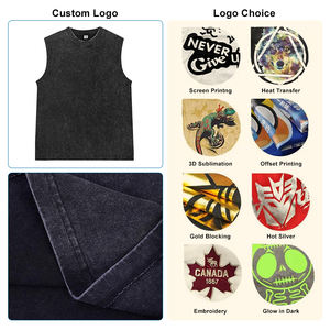 Débardeur unisexe de haute qualité 100% coton, impression par transfert thermique sur le devant, décontracté, col rond, tricot côtelé régulier, séchage rapide - Product Image 2