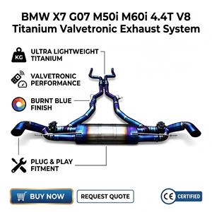 ท่อไอเสียแบบ Catback วาล์ว Vortex Blue Burnt Titanium สำหรับ BMW X7 G07 M50i M60i 4.4T V8 ปี 2019-2025 ชุดแต่งเพิ่มสมรรถนะ - Product Image 1