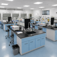 Meubles de laboratoire, banc de laboratoire, table de laboratoire pharmaceutique avec évier, plan de travail en résine époxy pour la recherche médicale et biologique