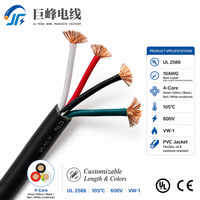 UL2586 10AWG 4 conducteurs 105 ℃   Câble d'alimentation flexible 600 V, multiconducteurs, certifié UL