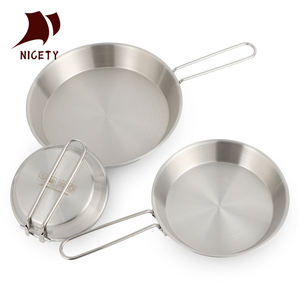 Sartenes Plegables <span class=keywords><strong>de</strong></span> <span class=keywords><strong>Acero</strong></span> <span class=keywords><strong>Inoxidable</strong></span> Ecológicas para Acampar y Hacer Senderismo al Aire Libre, en Oferta - Product Image 1