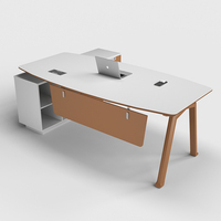 Bureau de direction en forme de L gestionnaire et personnel grande table de bureau mobilier de bureau au design moderne