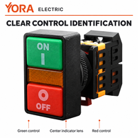 Interrupteurs de commande YORA ELECTRIC KA0-5M KA0-5H avec boutons verts et rouges, disponibles en versions plates et profondes