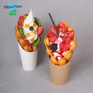 Wholesale 8OZ/12OZ/16OZ Custom Printing Single Wall Black <strong>Paper</strong> Waffle <strong>Cup</strong>, French Fries Waffle Packaging Box - Product Image 5