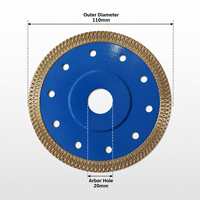 Lame de scie diamantée turbo en maille frittée industrielle super fine pour la coupe de carreaux de porcelaine, de granit et de marbre, disque de coupe de 105 mm de diamètre, 7/8 po