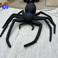Modèle d'araignée gonflable personnalisé, ambiance d'horreur d'Halloween, accessoire décoratif, ventilateur intégré, installation facile, tissu Oxford durable