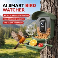 Mangeoire à oiseaux solaire avec caméra HD, connexion Wi-Fi longue portée, étanche, en ABS, nichoir intelligent 776g pour emplacements extérieurs éloignés