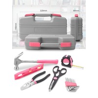 Ensemble de perceuses roses pour femmes, 67 pièces, ensemble d'outils manuels et électriques avec perceuse sans fil 12V, kit d'outils pour la maison, pour la réparation et l'entretien DIY