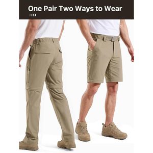 Mens Outdoor Convertible Hiking Pants Lightweight Quick Dry <b>Zip</b> Off Fishing Pants With Belt - Product Image 2