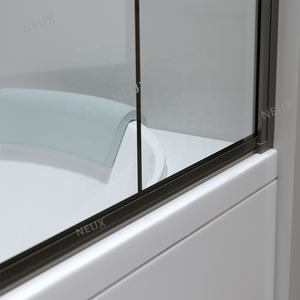 Grille noire Offre Spéciale facile à nettoyer panneau de verre unique charnière à pivot écran de douche écran de <span class=keywords><strong>baignoire</strong></span> - Product Image 4