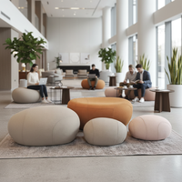 Chaise en fibre de verre moderne en forme de galet pour salon et décoration intérieure de centre commercial