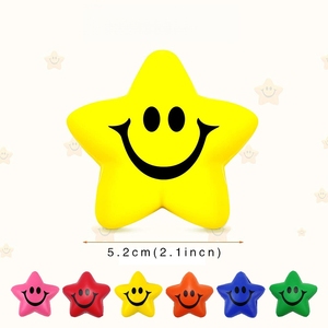 Balles anti-stress en mousse en forme d'étoile avec visage souriant, 2,1 pouces, pour soulager le stress, fournitures sensorielles et fidget - Product Image 3