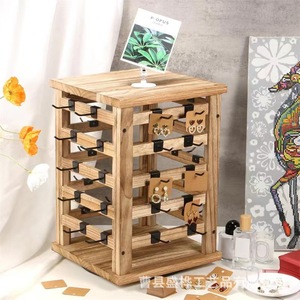 Wood Earring Storage Rack 3 Layers <b>Desktop</b> Jewelry Organizer Display Stand - Product Image 1