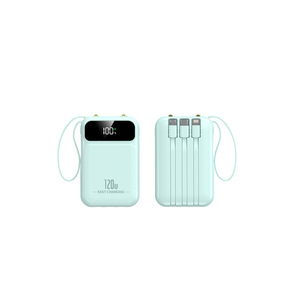 พาวเวอร์แบงค์ 10000mAh ชาร์จเร็วพร้อมสายในตัว ขนาดกะทัดรัด พกพาสะดวก สีฟ้า - Product Image 3
