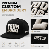 Prix d'usine Casquette de baseball brodée 3D à bord plat pour homme Casquette ajustée avec logo personnalisé Casquette à 5 panneaux Casquettes