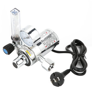 Régulateur de CO2 en laiton 36V 110V avec manomètre, réducteur de pression de dioxyde de carbone, débitmètre pour propane, gaz adapté - Product Image 1