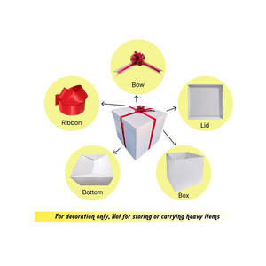 8295 coffrets cadeaux blancs extra larges de style élégant avec des rubans rouges pour un grand <span class=keywords><strong>cadeau</strong></span> coffrets cadeaux surprise d'<span class=keywords><strong>anniversaire</strong></span> durables grands - Product Image 5