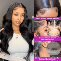 Perruque vietnamienne brute cheveux humains vague de corps dentelle frontale perruques cheveux humains vente en gros sans colle HD dentelle frontale perruques pour les femmes noires