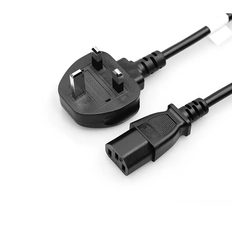 Connecteur de câble d'alimentation de moniteur avec prise Type G, 3 broches, suivant le Standard britannique, IEC C13, pièces