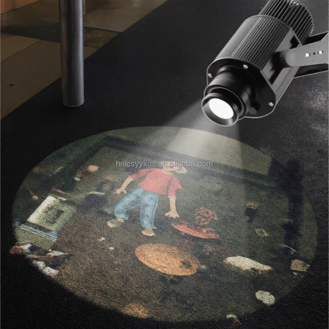 Outdoor Waterproof IP67 60W RGB LED Laser Projector Aluminum Alloy Body Rotating Logo Display RoHS Certified Advertising Lights