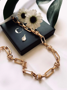 Collar Punk 2022 Personalizado de Acero Inoxidable Chapado en Oro, Gargantilla Cristiana con Cadena Gruesa y Eslabones Rectangulares, Unisex - Product Image 5