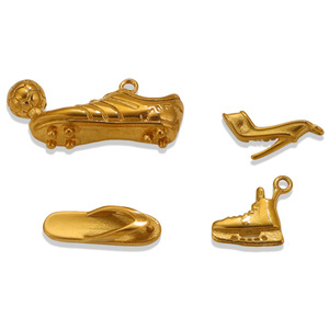 Shoe Charms Gallery | Wholesale18K PVD Gold Plated Stainless Steel <b>Roller</b> Skate, Slipper, High Heel Shoe for DIY Jewelry Making - Product Image 2