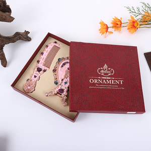 Rose Opvouwbare Make-Up Spiegel Retro Draagbare Beauty Handvat Tafellegering Shell Sieraden - Product Image 2