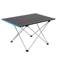 Table de camping rectangulaire pliante en alliage d'aluminium, taille moyenne, avec structure en X, mobilier d'extérieur portable, en stock