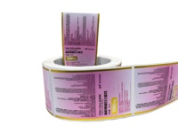 Étiquette adhésive en PET imperméable avec code-barres pour emballage cosmétique, résistante à l'huile, personnalisable, forme ronde, impression offset CMYK