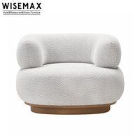WISEMAX FURNITURE - Design nordique - Mobilier moderne pour la maison - Canapé simple en bouclette - Chaise d'appoint pour salon avec ottoman