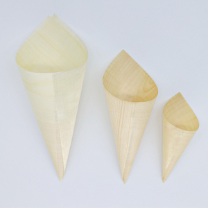 Cônes de collation en bois portables-Supports écologiques pour les aliments pour doigts - Product Image 3