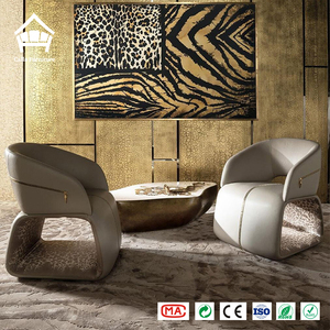 Set di Divani e Poltrone in Vera Pelle Italiana Personalizzabile per Soggiorno, <span class=keywords><strong>Arredamento</strong></span> di Lusso per Villa, Produzione Diretta dalla Fabbrica di Foshan - Product Image 1