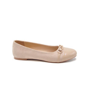 Escarpins en daim toucher velours d'été pour femmes talon bas sans lacet avec détail d'orteil en chaîne en métal noir/Beige tenue de bureau - Product Image 4