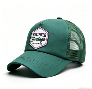 Casquette de camionneur personnalisée à 5 panneaux avec dos en maille, casquette de baseball unisexe fabriquée artisanallement, casquette de camionneur respirante en maille verte avec sangle réglable - Product Image 2