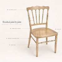 Chaise Chiavari Napoléon à structure en fer, finition peinture cuite, durable et imperméable pour l'extérieur, salon, salle à manger, banquets d'hôtel