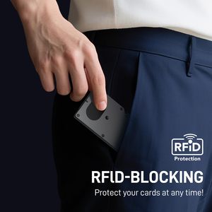 Portefeuille porte-cartes en alliage d'aluminium avec pince à billets et blocage RFID, style tendance, vente en gros d'usine - Product Image 5