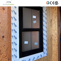 Fenêtre coulissante verticale à isolation thermique, cadre en alliage d'aluminium, volet à lamelles, quincaillerie allemande, certification NFRC, extérieur, directement de l'usine