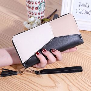 Long Leather Zipper Purse Girls Geometric Patterns Wallets Tassel Wallets Simple Card Holder Women Slim Wallet - Product Image 2