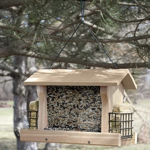 Mangeoire à oiseaux sauvages en bois pour décor de ferme maison d'oiseau en bois nichoir de sapin mangeoire à oiseaux suspendue boîte d'élevage en bois - Product Image 6