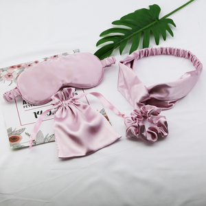 Mode 3 pièces Ensemble De Luxe En Soie Masque Pour Les <span class=keywords><strong>Yeux</strong></span> Personnalisé Masque Pour Les <span class=keywords><strong>Yeux</strong></span> Doux Avec Satin Bande De Cheveux Et Sac - Product Image 6