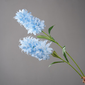 Fleur d'ananas artificielle, branche unique, en soie bleue, pour décorations de mariage - Product Image 1