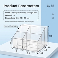 Porte-stylo en acrylique transparent Ensemble organisateur de bureau de maquillage en acrylique