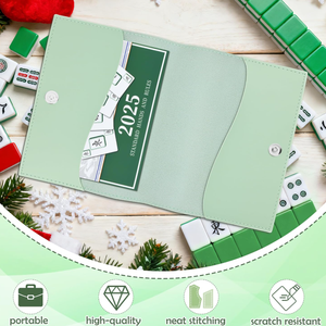 Étui de rangement portable en cuir PU pour cartes de jeu de mahjong avec bouton magnétique, accessoires de jeu de table – Vente en gros - Product Image 6
