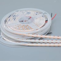 Cob Strip lampu Led Fcob, pita cahaya LED putih hangat 3000K 4000K 6000K 8mm fleksibel 12V 24V Cob Fcob