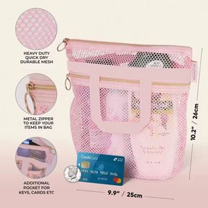 Portable Shower Handbag, Transparent Mesh Makeup <b>Bag</b>, Storage <b>Bag</b>, Travel Wash <b>Bag</b>, Mesh <b>Beach</b> <b>Bag</b> - Product Image 6